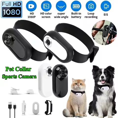 1080P HD Portable Thumb Camera Outdoor Sports No WiFi Required Cat and Dog Collar Camcorder Bicycle