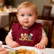 Christmas Ruffle Bib Soft Muslin Drool Bib Newborn Photoshoot Prop For 0-2 Y