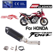 Slip On For Honda CB400 CB 400 Motorcycle Full System Exhaust Muffler Middle Link Pipe