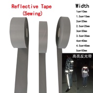 (10m) Highlight Reflective Tape Clothes Sewing Reflective Fabric Reflective Strip 10-50mm