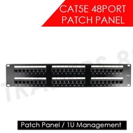 48 Port CAT5E/CAT6  RJ45 19" 1U Rackmount Patch Panel 24Port Cat5 Rack Mount UTP
