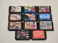 Sega MD Games (盒帶遊戲，每隻$70)(SONIC,  SONIC 2, Volfiev, 地獄火, Aero Buster, 餓狼傳說 (SOLD), Bonanza Bros 等）