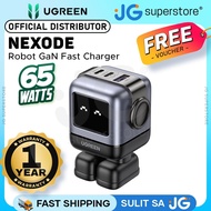 UGREEN Nexode 65W Robot GaN 3-Port PD Fast Charger with USB C, USB A & LED Screen for Smartphones