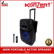 Konzert PA 12  / 400W Portable Trolley Speaker / With 2 Wireless Microphone / Active Speaker / Konzert Speaker