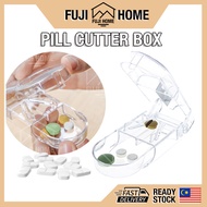 🏠READY STOCK🏠Portable Pill Cutter Box Medicine Cutter Tablet Separator Pill Storage Case Pemotong Ub