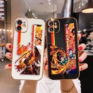 Anime Demon Slayer Side Printed Golden Edge Phone Case Cover For OPPO F29 R17 F11 F9 F7 F5 A78 A75 A