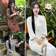 Blue clothes for going to the temple, Dharma clothes for temple ceremonies, blue clothes for women w