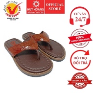 Huy Hoang crocodile leather clip-on sandals, red brown color HP7236