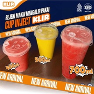 Transparent Clear Injection Plastic Cup + Lid 14oz 16oz 24oz Strawless Coffee Cup/