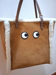 Anya Hindmarch Eyes Shearling leather Tote Bag