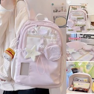 Cute girl Student School Backpack korean style Contrast Color star bagpack pink school bag coquette