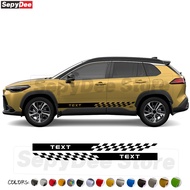 2PCS Car Side Stripe Skirt Stickers Auto Body Door Decorative Decals For Toyota corolla cross Access