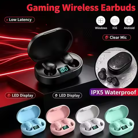 New E6S Wireless Bluetooth Earphones Bluetooth Headset Wireless Earbuds Noise Cancelling Earphones w