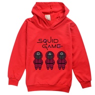 Squid Game Boys Girls Hoodie Hooded Sweater Lerisure Long-sleeved Sweatshirt 8746 Autumn Spring Kids Clothes Loose Pullover Sweater