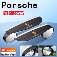 Porsche 2Pcs Car Rearview Mirror Rain Eyebrow Side Mirror Visor Rain Cover Car Reversing Rear view A