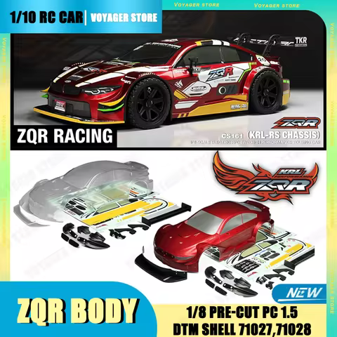 KKPIT 1/8 RC Car Body Shell ZQR Racing Scarlet Skyblade Pre-Cut PC 1.5 DTM Body Shell 71027,71028 Un