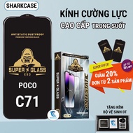 Poco C71 premium transparent tempered glass sharkcase phone screen protector