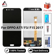 100% ผ่านการทดสอบสำหรับ OPPO A77/ F3/ F1S 2017ชิ้นส่วนจอสัมผัสแอลซีดีของเครื่องแปลงดิจิทัลอะไหล่คุณภาพสูงหน้าจอสัมผัส + เครื่องมือซ่อมแซมฟรี