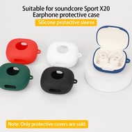 for Anker soundcore Sport X20 Earphone Case Solid Color Silicone Headphone Soft Shell Shockproof Was