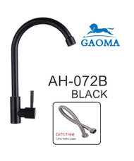 Gaoma 🐎🔥 ก๊อกน้ำ ก๊อกน้ำซิงค์ อ่างล้างจาน สีดำ Kitchen Faucet Cold Tap ~Stainless Steel ~ AH-072B ~ Black