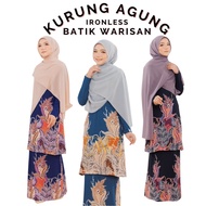 Kurung Agung Batik Ironless READY STOCK,Kurung moss crepe,Kurung viral,Baju batik cikgu,JELITA WARDROBE