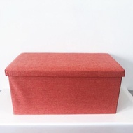 76x38x38CM Modern Linen Fabric Ottoman Foldable Storage Stool Home Living Storage Bench Seat Chair S