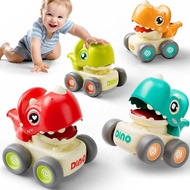 Q Version Dinosaur Press Toy Car with Whistle Sliding 0-3 Years Old Baby Toy Gift Toy