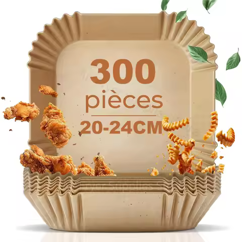Air Fryer Disposable Paper Liner Square 20-24cm Non-stick Parchment Paper for 5-8Qt Airfryer Steamer