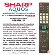 Sharp Aquos GB039WJSA High Quality Flat Panel LED TV Replacement Remote Control