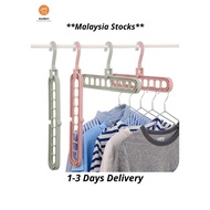 Magic hanger folding hanger storage rack nine holes save space hanger