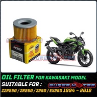 OIL FILTER FOR MODEL KAWASAKI ZZR250 ZR250 Z250 EX250 - HIGH PERFOEMANCE OIL FILTER
