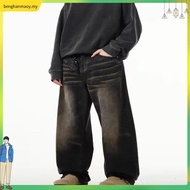 M-5XL American High Street Baggy Jeans Men Plus Size Wide Leg Denim Pants
