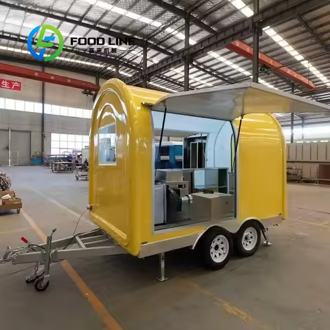 2.3m Mini Double Axle Commercial Coffee Food Cart Mobile Restaurant Catering Service Food Trailer Cu
