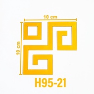 WD Paket 8pcs List Sudut Gold Mirror List Moulding Stiker Dinding Dekorasi Siku Wall Moulding Dekora