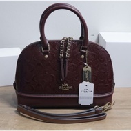 Coach 55450 Debossed Patent Leather Mini Sierra Oxblood Original