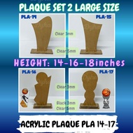 Clear Acrylic Blank Plaque [3mm] [Height-13 to 18 inches][Base: CLEAR 5mm] PLA14-17 Award Trophy