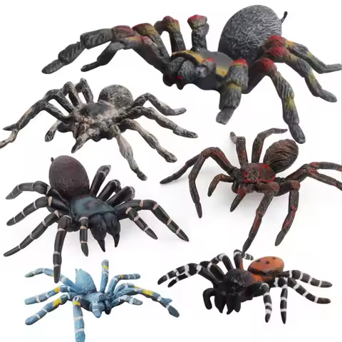 Realistic Spider Toys Giant Fake Spider Model Plastic Animal Tarantula Black Spider Halloween Prank 