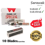 Feather Cut Special Japan Platinum Coated Edge Hair Removal Blades - 10 Blades