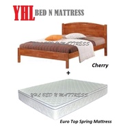 YHL Solid Wooden Bed Frame With Euro Top Spring Mattress