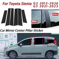 LT Toyota Sienta Glossy Black Car Door Window Center Column B C Pillar Post Sticker Trim Mirror Decoration Film for Sienta G2 XP170 G3 XP210 2015-2023 Accessories