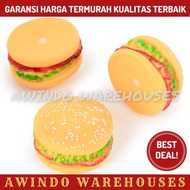 Dog Animal Bite Toy BURGER Shape Sounds BURGER Rubber Bite Toy