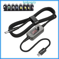 KOK Multiple Voltages Type C To DC5521 Charging Cable Cord 5A for Modems Notebook