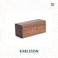 Karlsson, 木紋LED鬧鐘 Alarm clock Block wood veneer dark