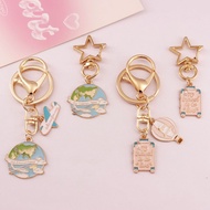 Cloud Plane Earth Alloy Keychain Star Buckle Jewelry Exquisite Girl Gift Girlfriend Bag Pendant