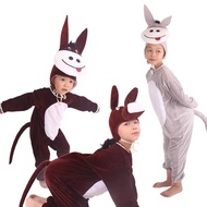 Boy Girl Children Adult Cartoon Animal Brown Donkey Costume Cosplay Fancy Dressed  Christmas Hallowe