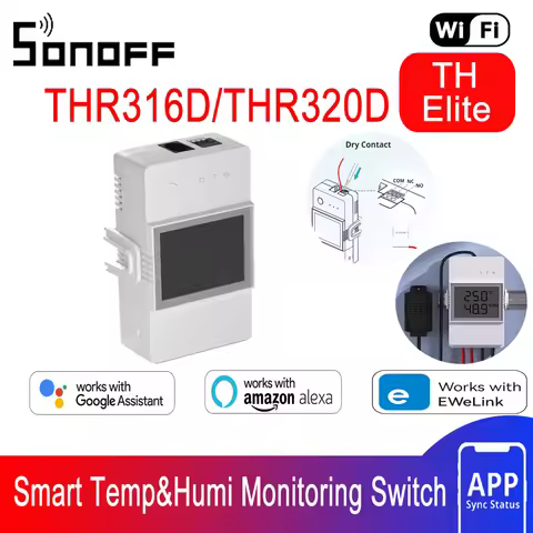 SONOFF TH Elite 16A/20A Temp&Hum Monitoring Switch WiFi Smart Switch Smart Home THR316D/THR320D Work