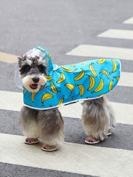 PETSIN 寵物貓狗香蕉圖案帽兜雨衣披風