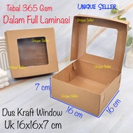 [Isi10] Dus Box Kotak Nasi R6 KRAFT 16x16x7 Window Full Laminasi / Dus Bos Kotak Hampers R6 KRAFT 16