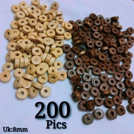 Mute kayu 200 pics bisa pilih warna -mute kayu pembatas-mute kayu bulat roda-mute kayu bahan gelang