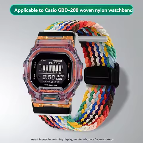 For Casio G-SHOCK Small Square GBD-200 GBD200 Canvas Watch Strap Men Watchband Magnetic bracelet gbd